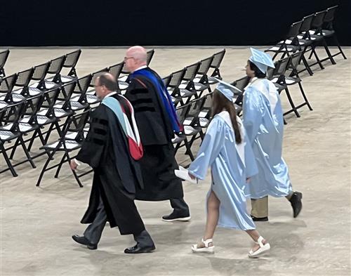 Superintendent Dr. Ed Nichols and Principal Brian Clayton leading James Clemens processional